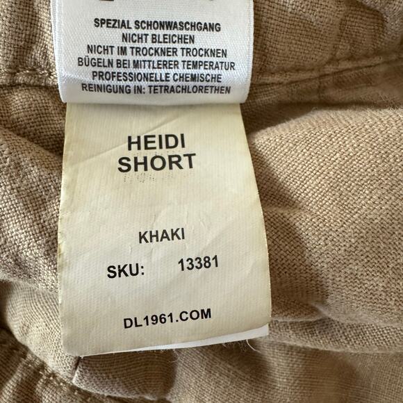 DL1961 Heidi Shorts Women’s Large Brown 100% Linen High Rise Summer Chic Staple - Picture 9 of 13
